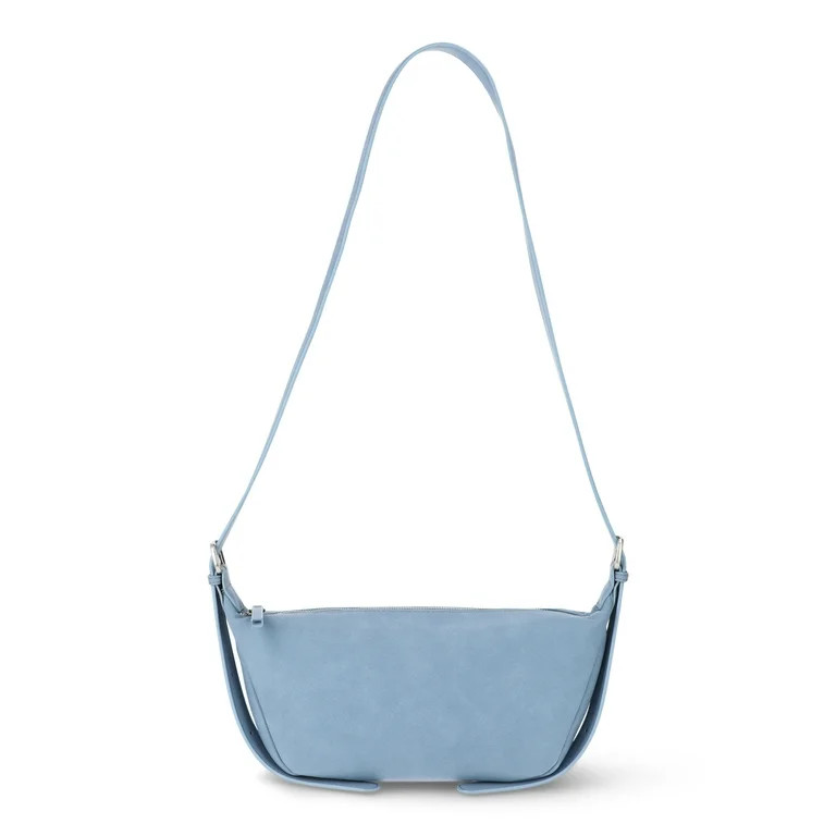 Time and Tru Women's Bean Sling Crossbody Handbag, Blue | Walmart (US)