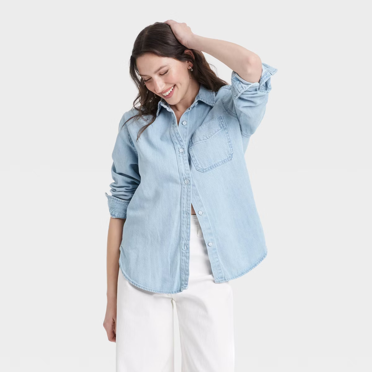 Women's Relaxed Fit Denim Button-Down Shirt - Universal Thread™ | Target