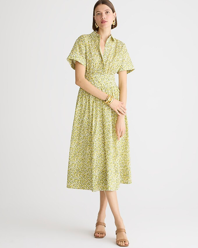 Fitted-waist shirtdress in Liberty® Eliza's Yellow fabric | J. Crew US