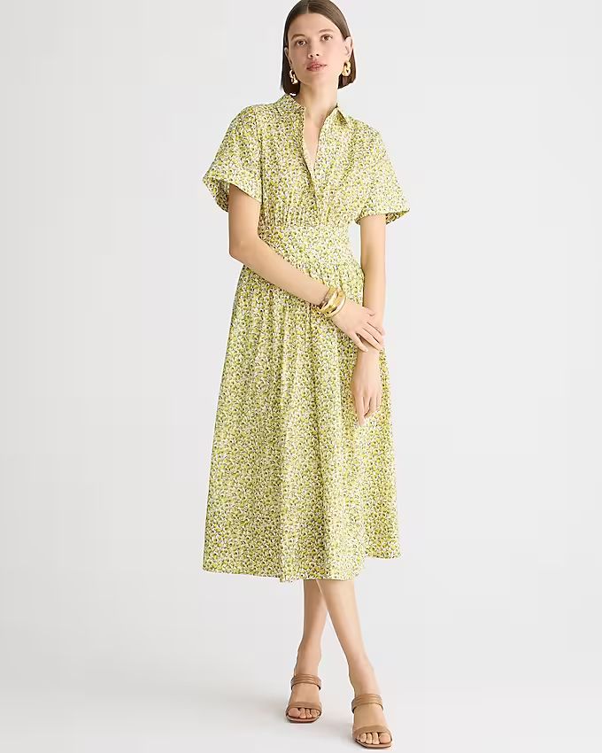 Fitted-waist shirtdress in Liberty® Eliza's Yellow fabric | J.Crew US