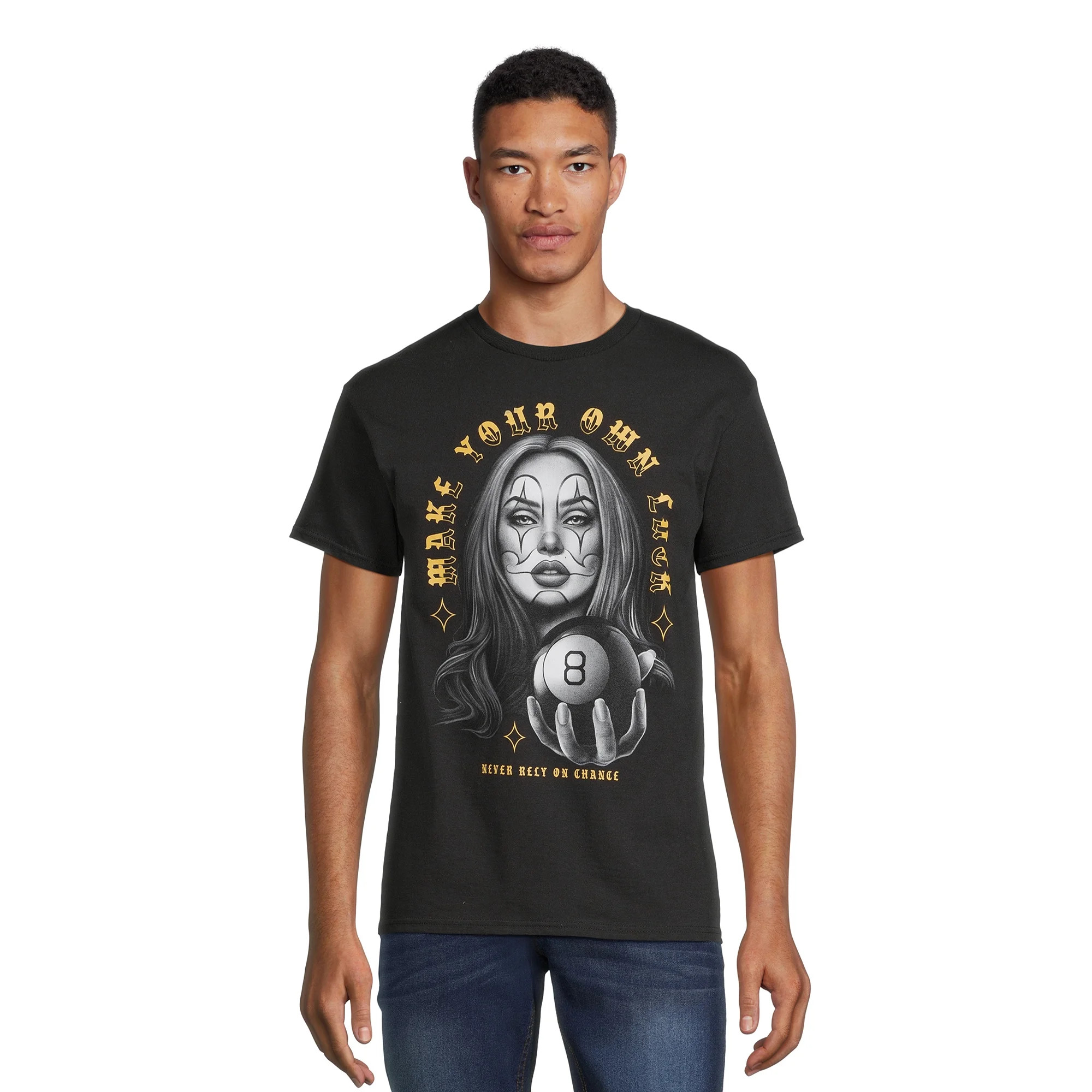 Make Your Own Luck Pinup Girl Men's Graphic Tee with Short Sleeves, Sizes S-3XL | Walmart (US)