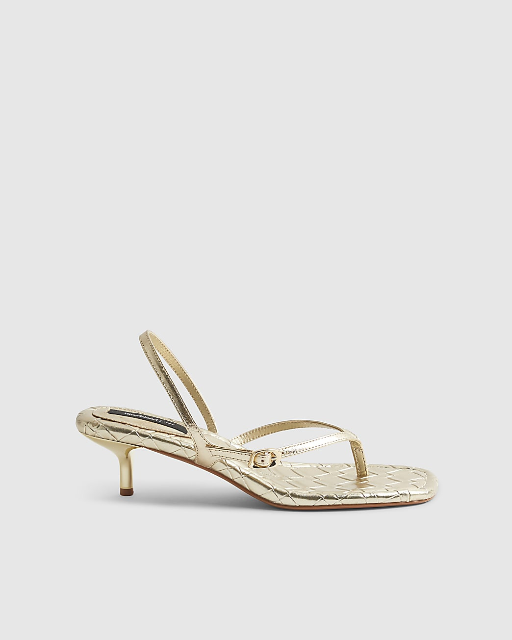 Gold Toe Thong Low Heeled Sandals | River Island UK & IE