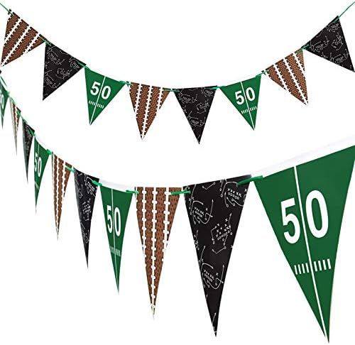 2 Pieces Football Pennant Banner American Football Theme String Flags Banners for Sports Clubs Party | Amazon (US)