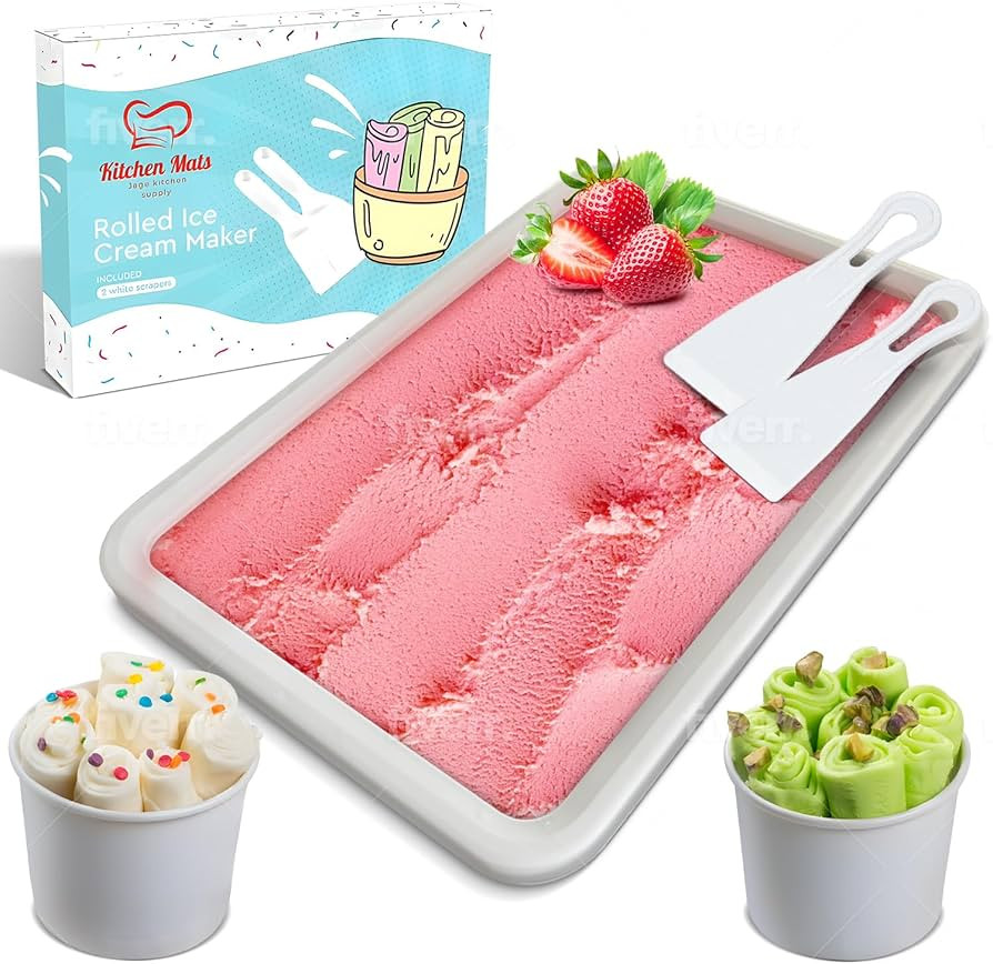 Extra Large Rolled Ice Cream Maker (14"x10") - Make Instant IceCream w/the Family - Manual Roll Y... | Amazon (US)