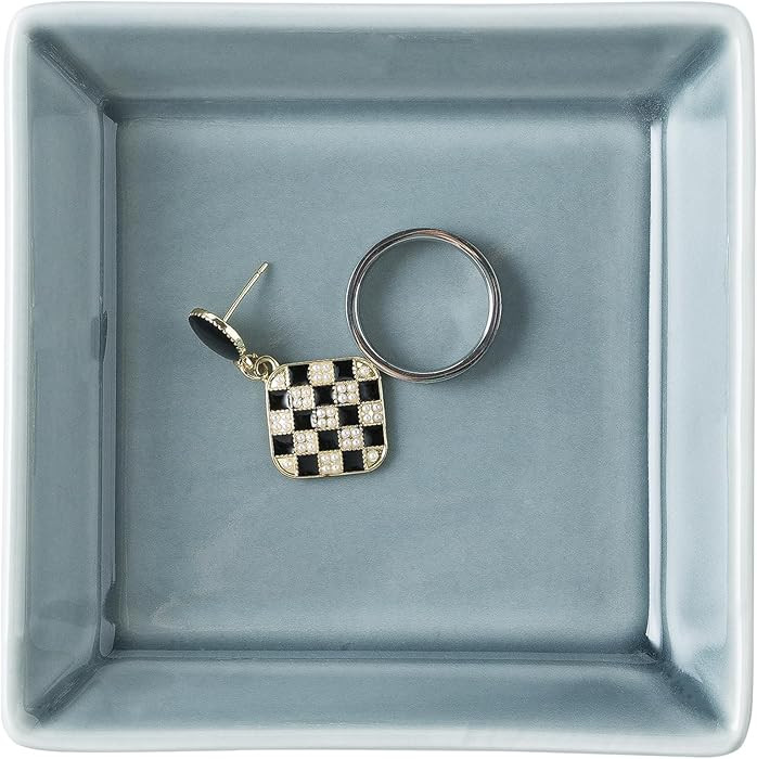Ceramic Ring Dish, Jewelry Dish Holder, Small Trinket Tray Plate for Earrings Rings Necklaces Key... | Amazon (US)