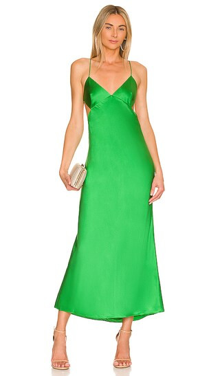 x REVOLVE Cut Out Bias Midi Dress in Kelly Green | Revolve Clothing (Global)