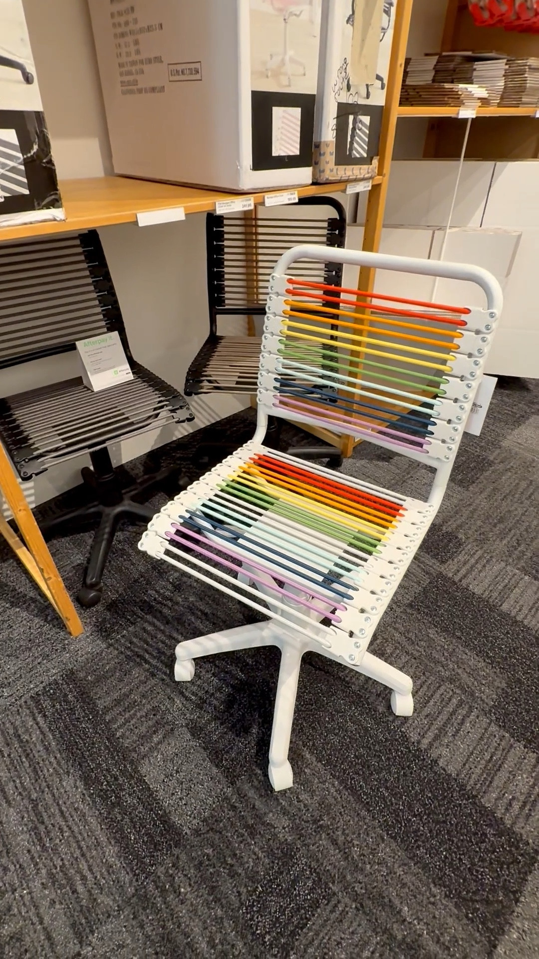 I love a rainbow aesthetic, and on a bungee office chair? Perfect. 🌈

This white office chair is comfy, rolls + spins easily, and is such a modern vibe. It’s perfect for your home office, kitchen desk, and if you’re a mosaic artist or crafter, it’s exactly what your studio needs. Other colors available.

For mosaic tips, tutorials + inspiration please visit my YouTube channel: YouTube.com/julieweilbacher, and follow @julieweilbacher on Instagram.

#officechair #officedecor #rainbowaesthetic #thecontainerstore #craftsroom #mosaic #armlessofficechair #whitedeskchair

#LTKHome