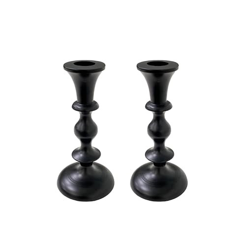 Black Candle Holders Set of 2 - Decorative Taper Candles for Candlesticks - Candle Stick Candle Holder -Candlestick Holders for Taper Candles - Modern Candle Holders for Dinner, Party | Amazon (US)
