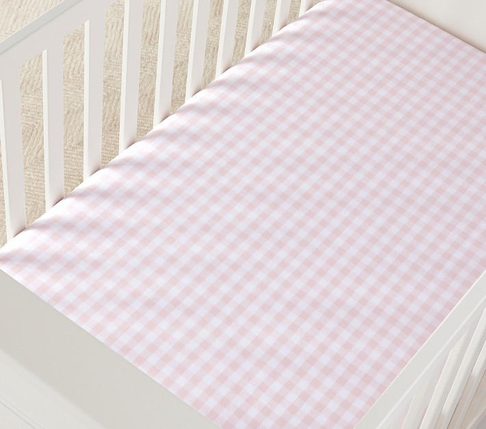 Check Organic Crib Fitted Sheet | Pottery Barn Kids