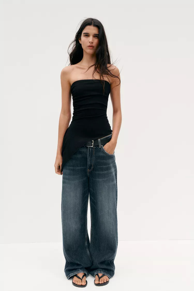 TEXTURED BANDEAU TOP | Zara US