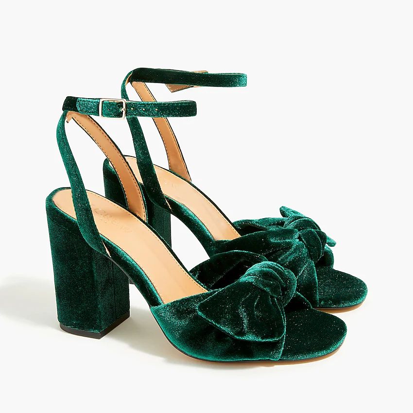 Velvet knotted peep-toe heels | J.Crew Factory