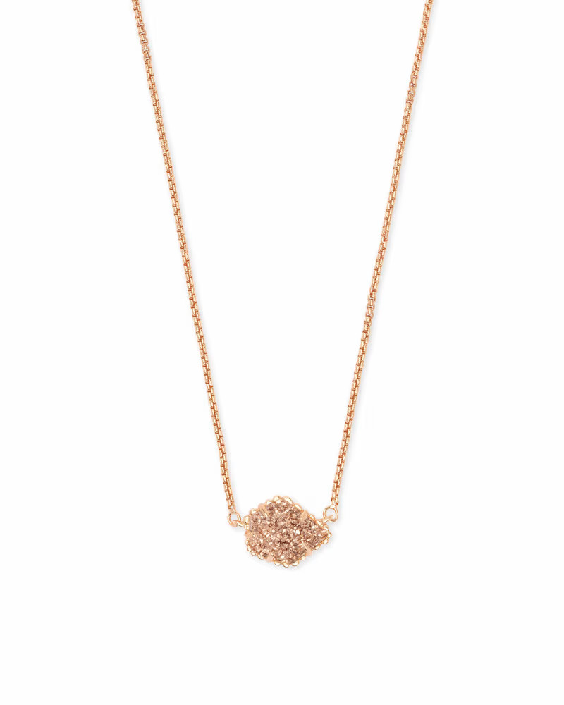 Tess Rose Gold Pendant Necklace in Rose Gold Drusy | Kendra Scott | Kendra Scott