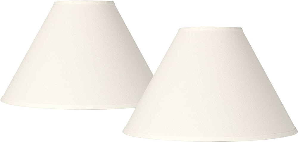 Set of 2 Empire Lamp Shades White Linen Chimney Large 6" Top x 17" Bottom x 10" High Spider with ... | Amazon (US)