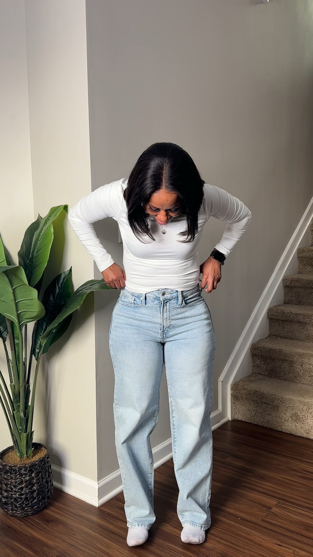 White long sleeve shirt and jeans 

#LTKFindsUnder50 #LTKPetite #LTKootd