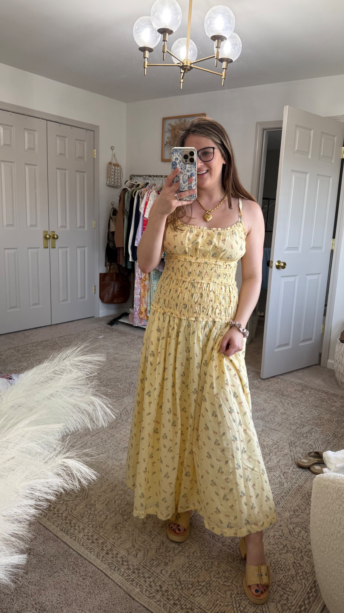 Buttercup yellow floral maxi dress 
Perfect dress for spring with ruching 
Bra free Abercrombie dress 

Highly recommend getting a short if you are 5’5 or under - I did not and want to exchange and I’m 5’3

#LTKootd #LTKSpringSale #LTKSeasonal