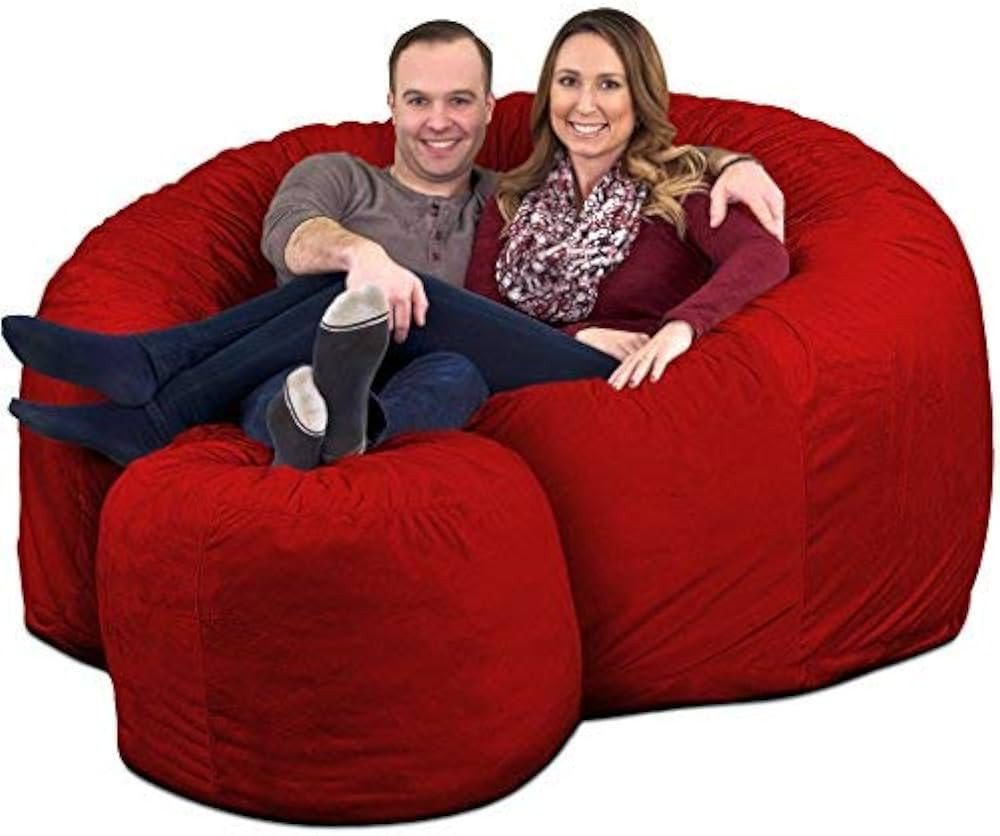 ULTIMATE SACK 6000 Bean Bag Chair w/Foot Stool in Multiple Sizes and Colors: Giant Foam-Filled Fu... | Amazon (US)