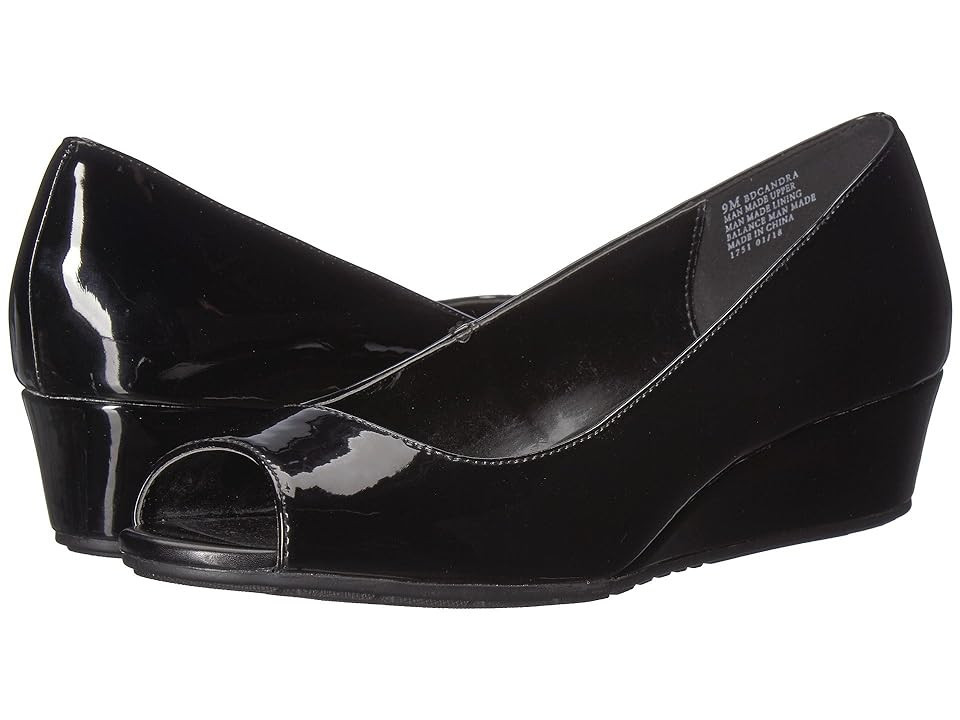 Bandolino Candra Women's Wedge Shoes Black Patent Sleek Patent PU : 6 W, Synthetic | Zappos