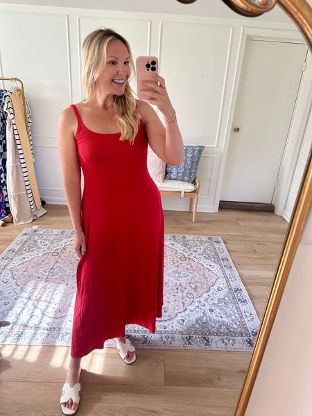 Love a comfy red dress! Would look cute for a more dressed up Memorial Day outfit or 4th of July outfit! Summer outfit, casual outfit 

#LTKSeasonal #LTKStyleTip #LTKMidsize