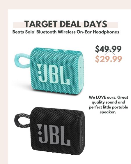 These little JBL speakers are great! We love ours and it has a great quality sound and is a super portable little speaker. On sale for $29.99 today (reg. $49.99!) these would make a GREAT gift for someone you aren't sure what to get them. 

#LTKsalealert #LTKHoliday