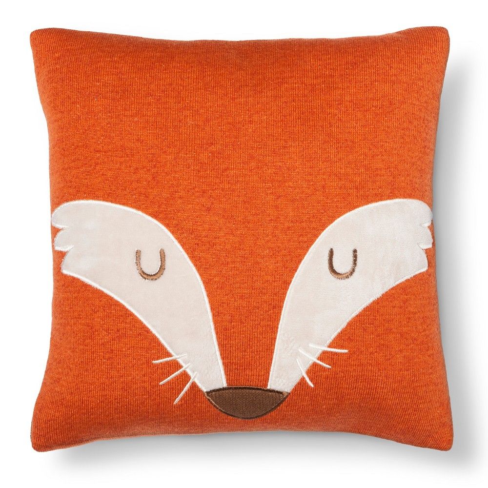14"X14" Fox Square Throw Pillow Orange - Pillowfort™ | Target