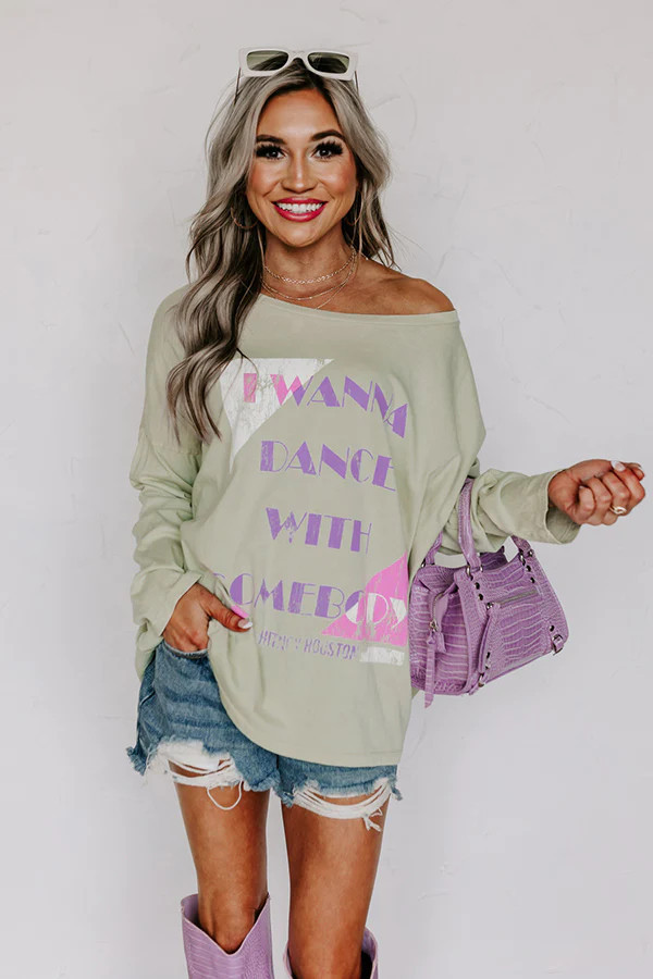 Whitney Houston Dance With Somebody Long-Sleeve Tee | Impressions Online Boutique