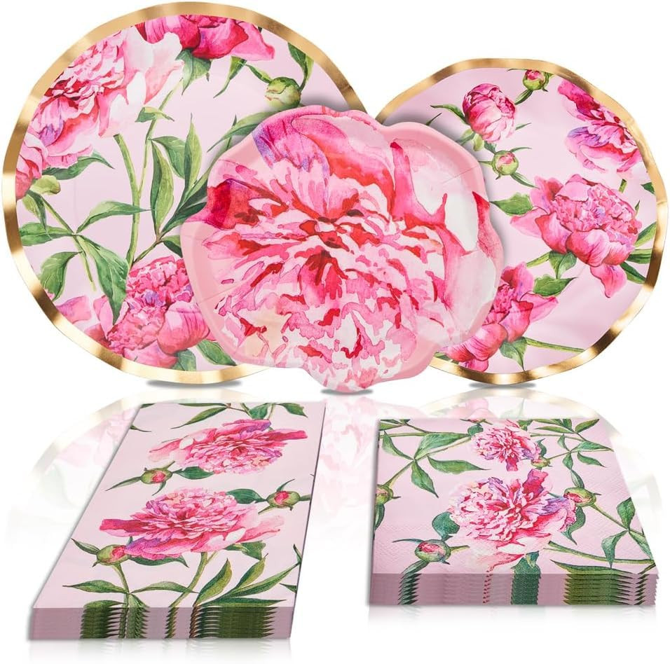 Sophistiplate 64Pcs Tableware Set. Decorative Paper Plates. Premium, Heavyweight Plates for Party... | Amazon (US)