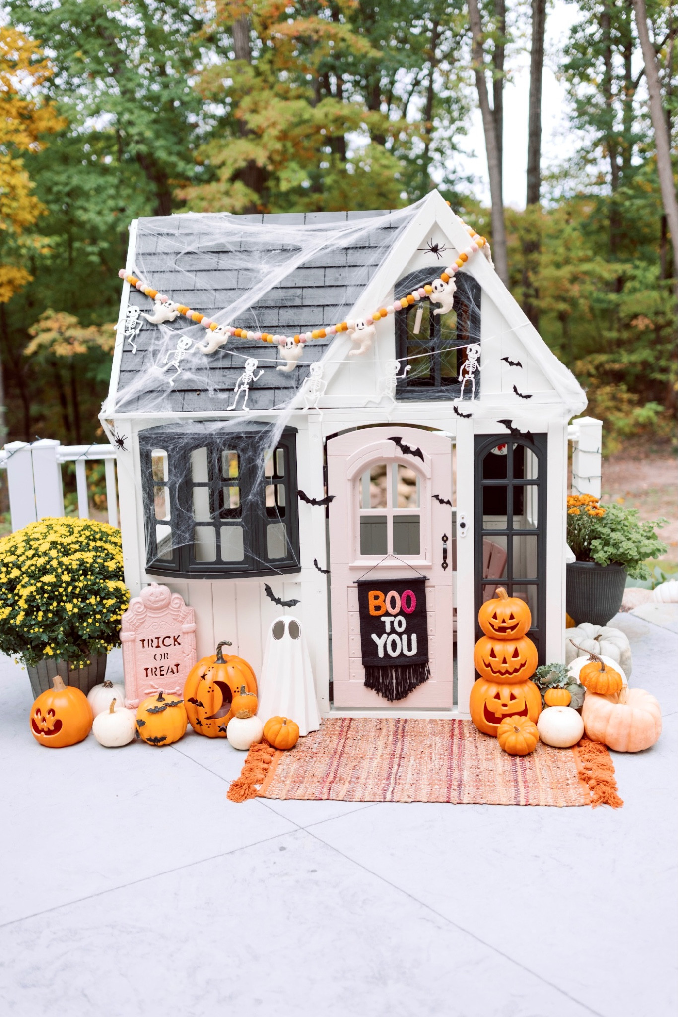 Halloween playhouse makeover. Outdoor fall decor. Kids Kraft white farmhouse 

#LTKkids #LTKhome #LTKHalloween