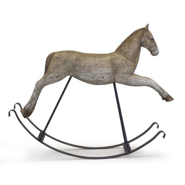 White Resin Horse Rocker Decorative Object | Bellacor