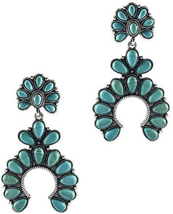 Wonderent Turquoise Fanwise Delicate Dangle Metal Earring | Amazon (US)