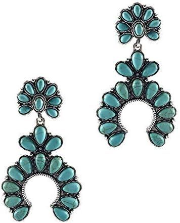 Turquoise Fanwise Delicate Dangle Metal Earring | Amazon (US)