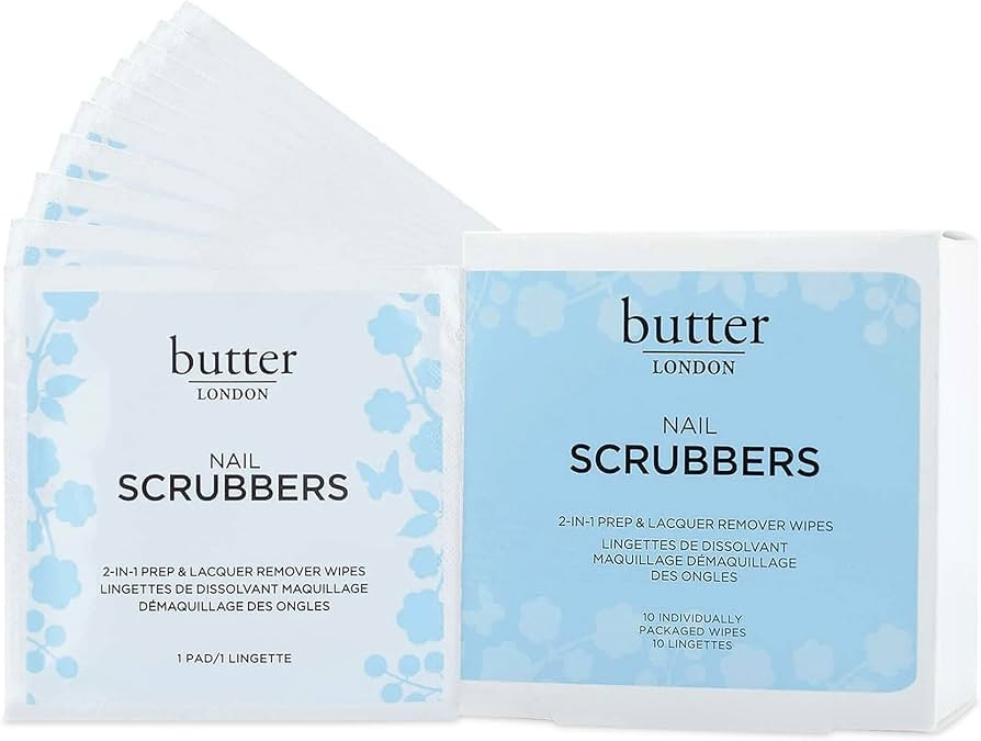 Butter LONDON Nail Polish Remover Pads, Nail Scrubbers (10 Count) - 2-in-1 Prep & Lacquer Remover... | Amazon (US)