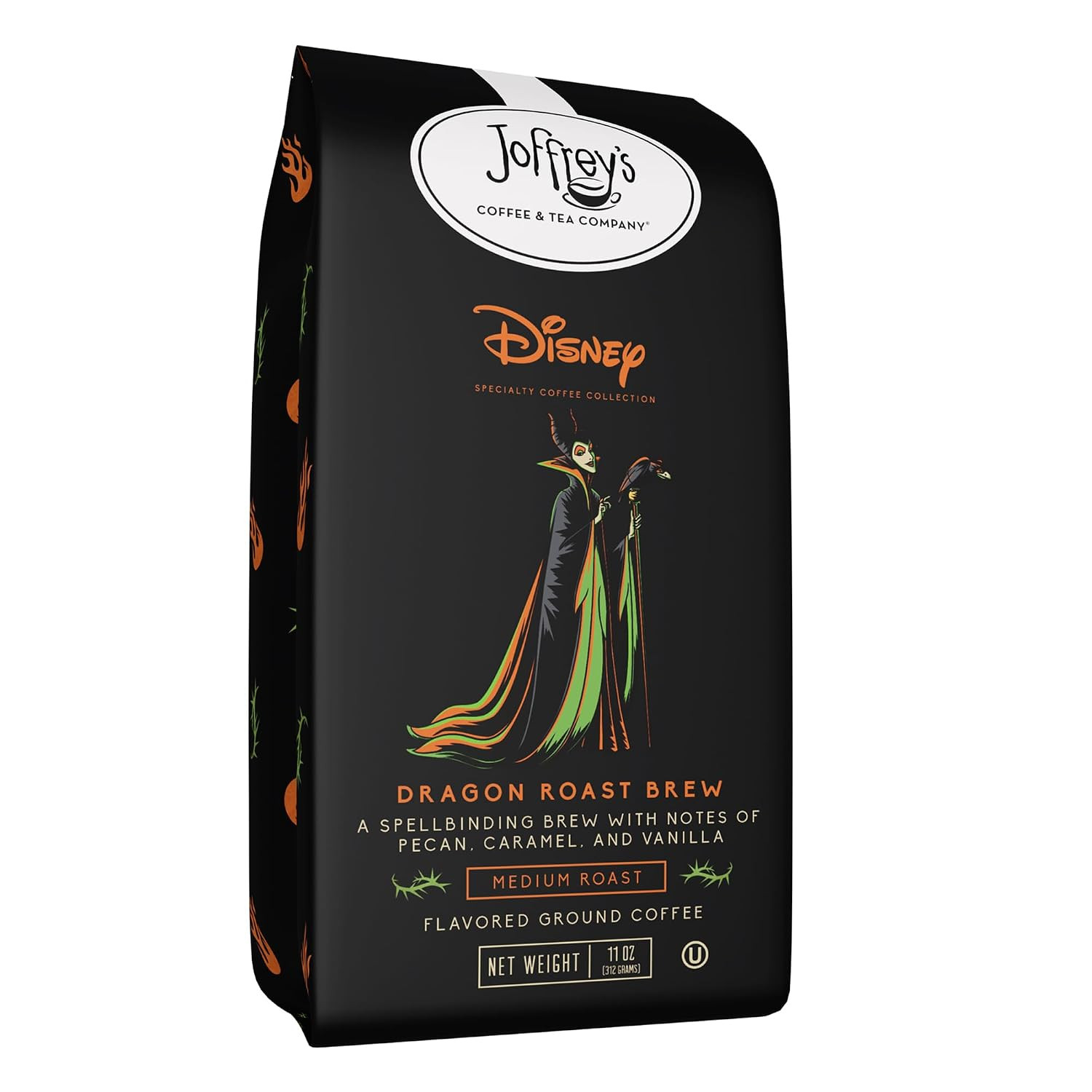 Joffrey's Dragon Roast Brew - Disney Specialty Coffee, Flavored Artisan Medium Roast, Pecan, Vanilla & Caramel Notes, Brew or French Press (Ground, 11oz) | Amazon (US)