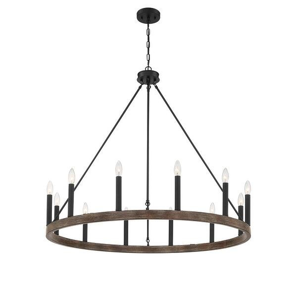 Acroma 12 Light 40 In Modern Farmhouse Wagon Wheel Chandelier | Bed Bath & Beyond