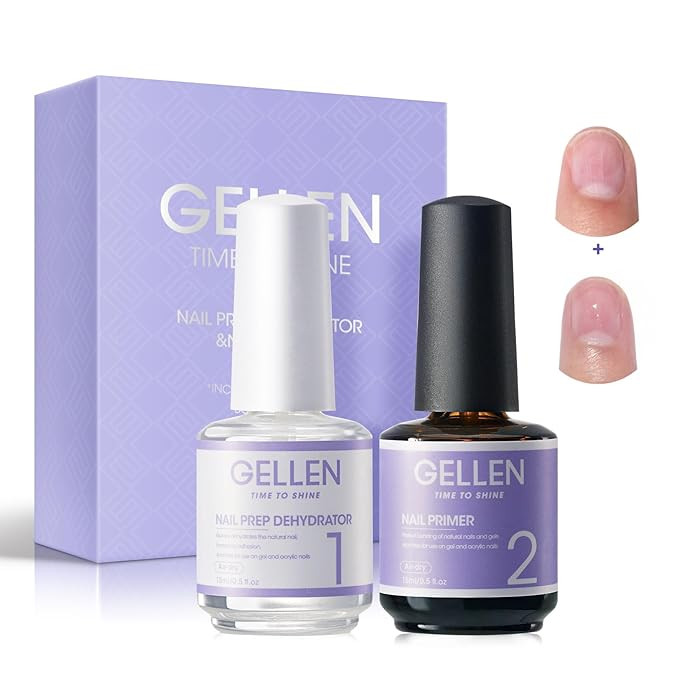 Gellen Nail Dehydrator and Primer, Acid-Free Nail Prep Dehydrate and Bond Primer for Long-lasting... | Amazon (US)