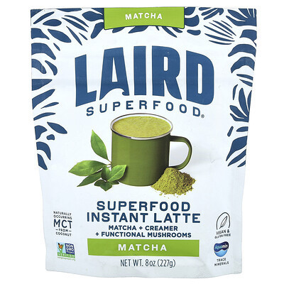 Laird Superfood, Superfood Instant Latte, Matcha + Creamer + Functional Mushrooms, 8 oz (227 g) | iHerb