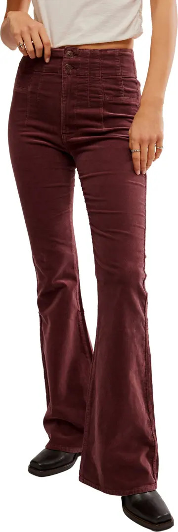 Free People Jayde Seamed Corduroy Flare Pants | Nordstromrack | Nordstrom Rack