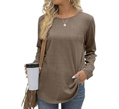 Aokosor Womens Long Sleeve Tops Casual Crewneck Tunic Sweatshirts for Legings | Amazon (US)