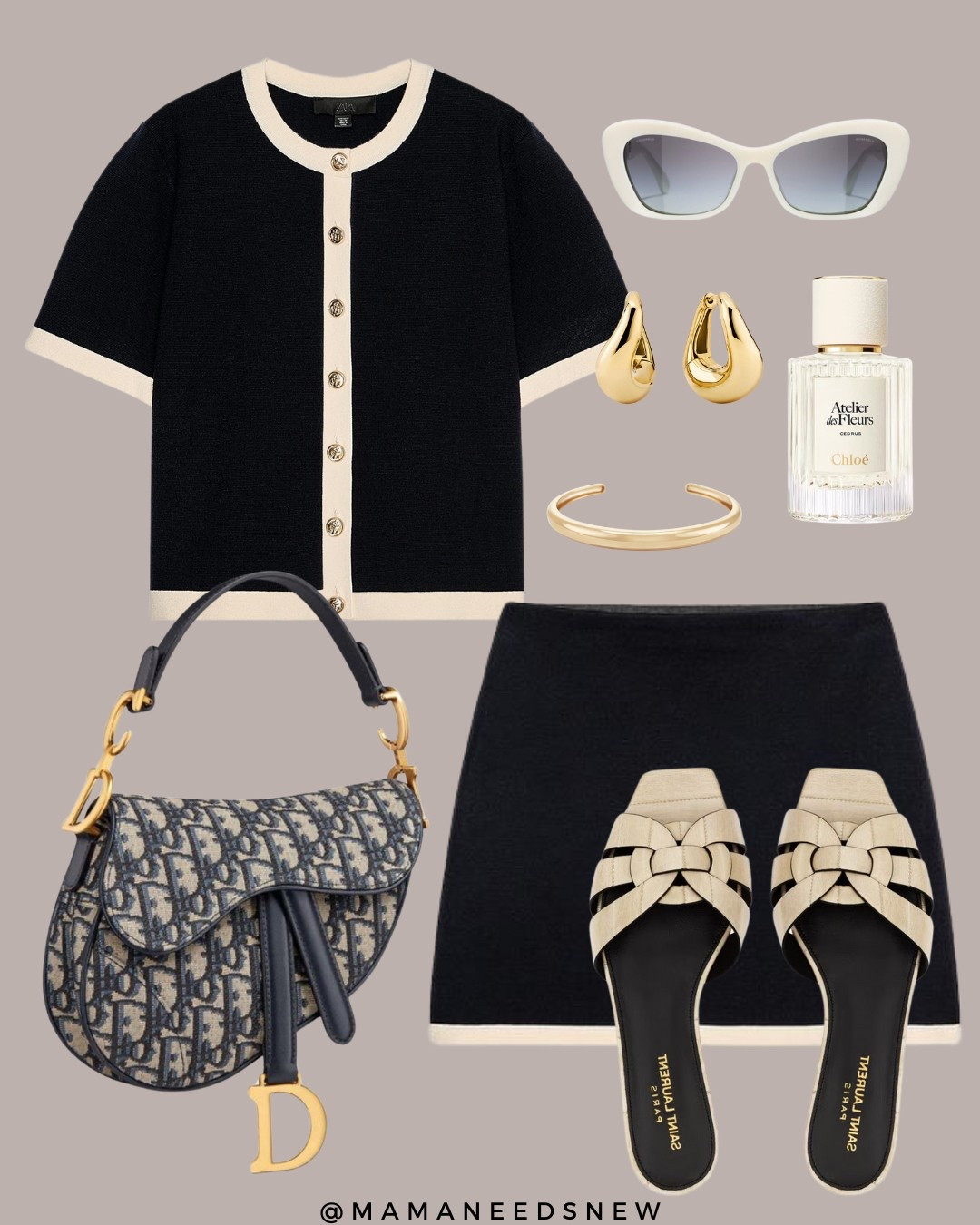 A spring / summer outfit with a matching knit cardigan and skirt set, slides & shoulder bag 💙

#LTKSaleAlert #LTKItBag #LTKStyleTip