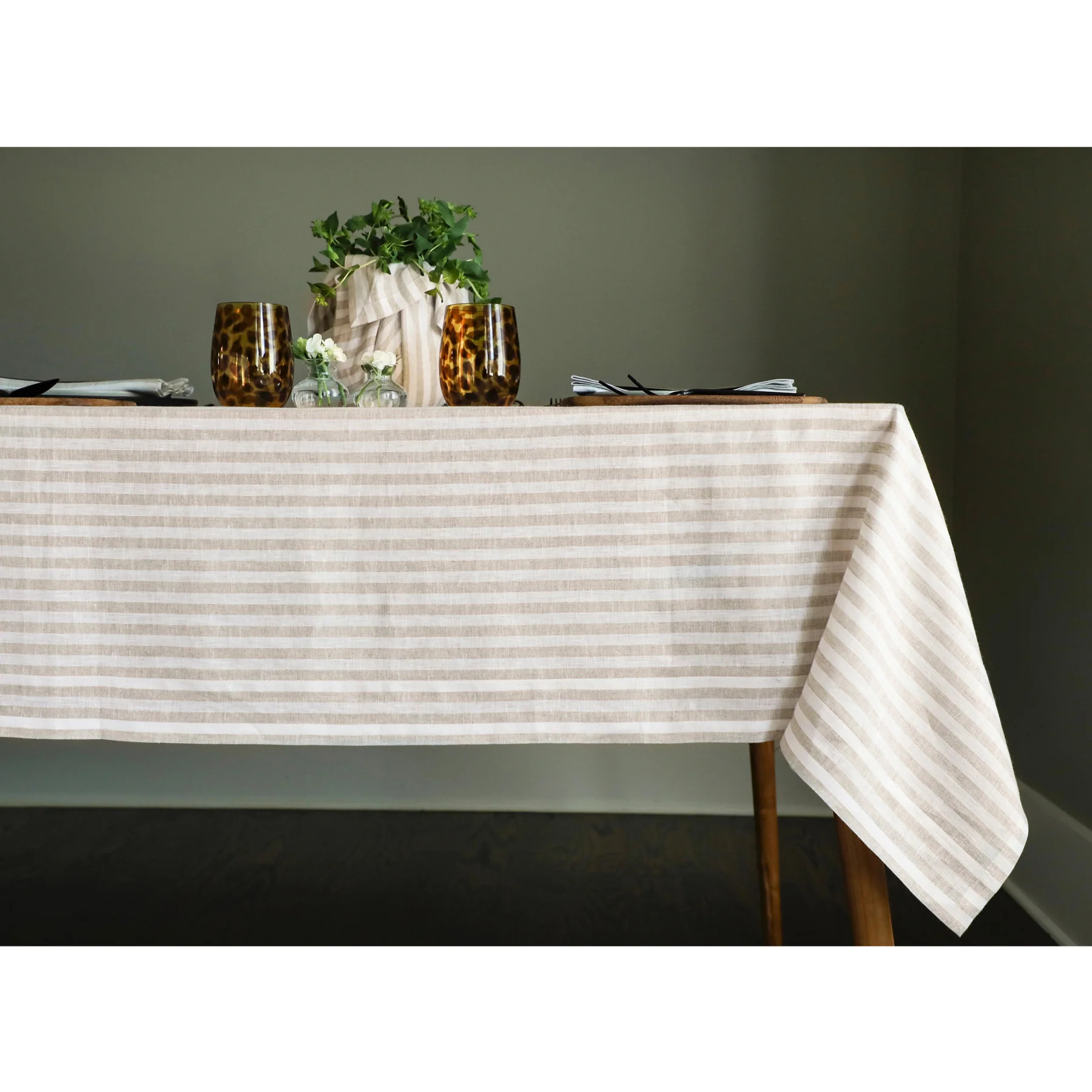 Amalfi Stripe Linen Tablecloth | Solino Home | Solino Home