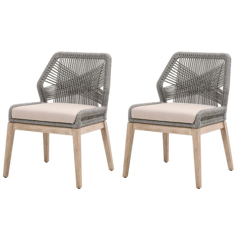 S/2 Easton Rope Side Chairs, Platinum/Light Gray | One Kings Lane