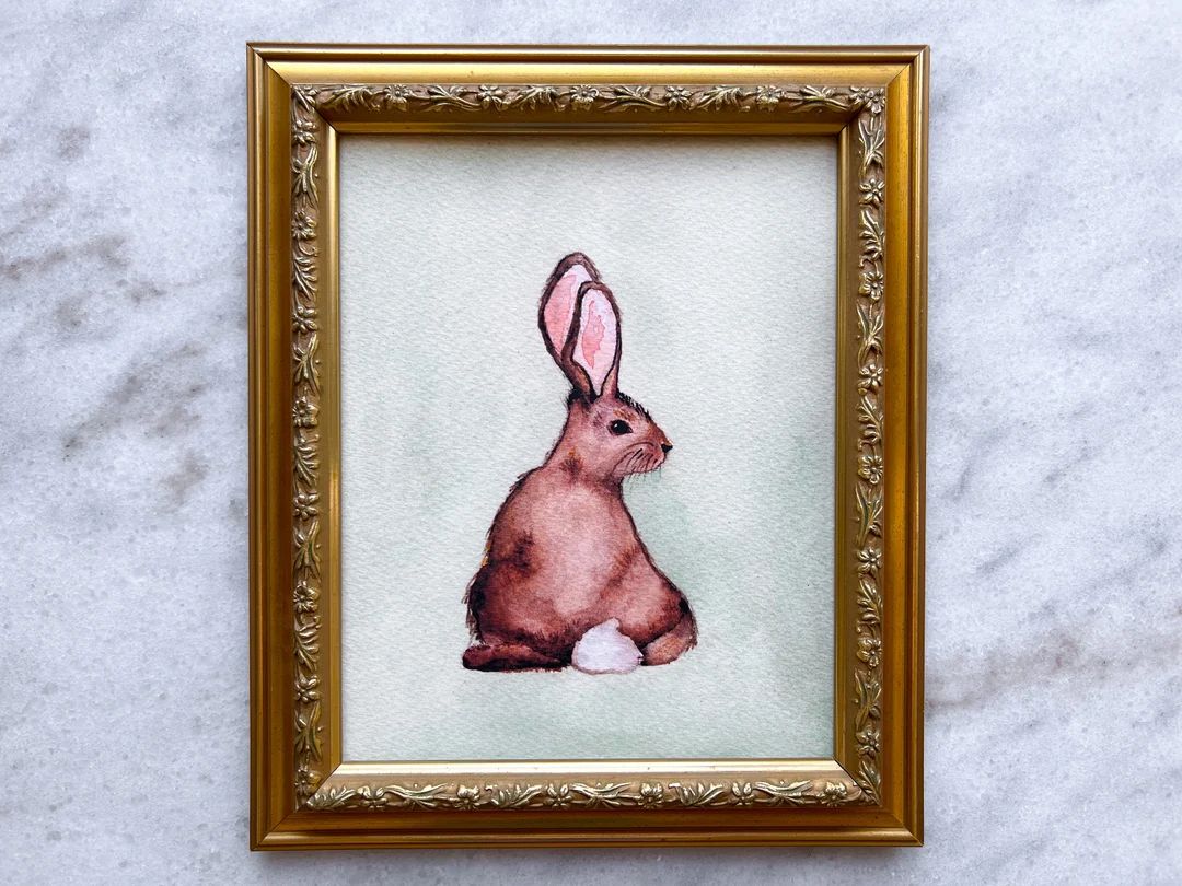 Vintage Framed CURIOUS BUNNY Print | Nursery Art Print | Vintage Art | Farmhouse Art | Rabbit Pri... | Etsy (US)