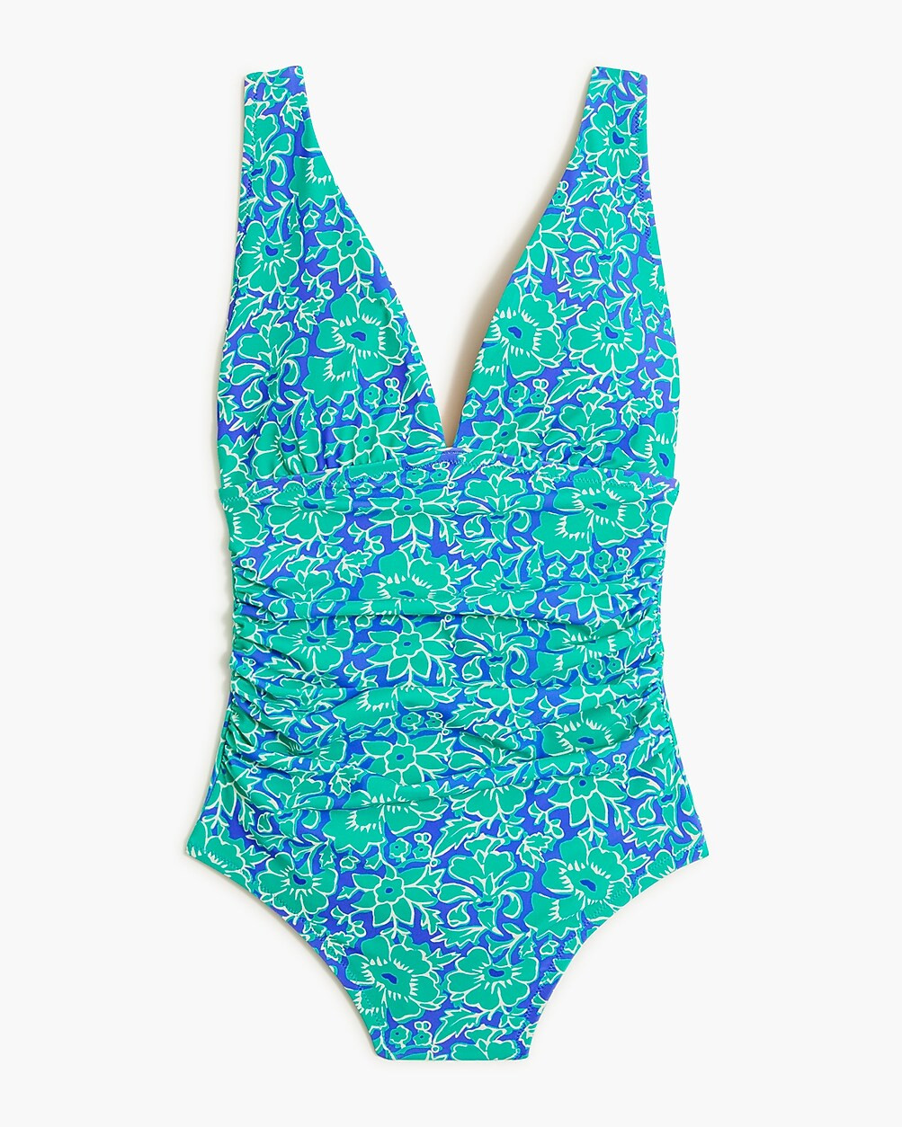 V-neck ruched one-piece swimsuit | J.Crew Factory
