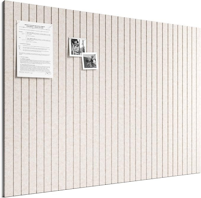 Bumusty 48"x 36" Large Felt Bulletin Board Tiles, Oatmeal | Amazon (US)