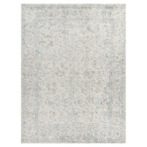 Exquisite Rugs Tuscany Global Bazaar Blue Wool Oushak Patterned Rug - 10'x14' | Kathy Kuo Home