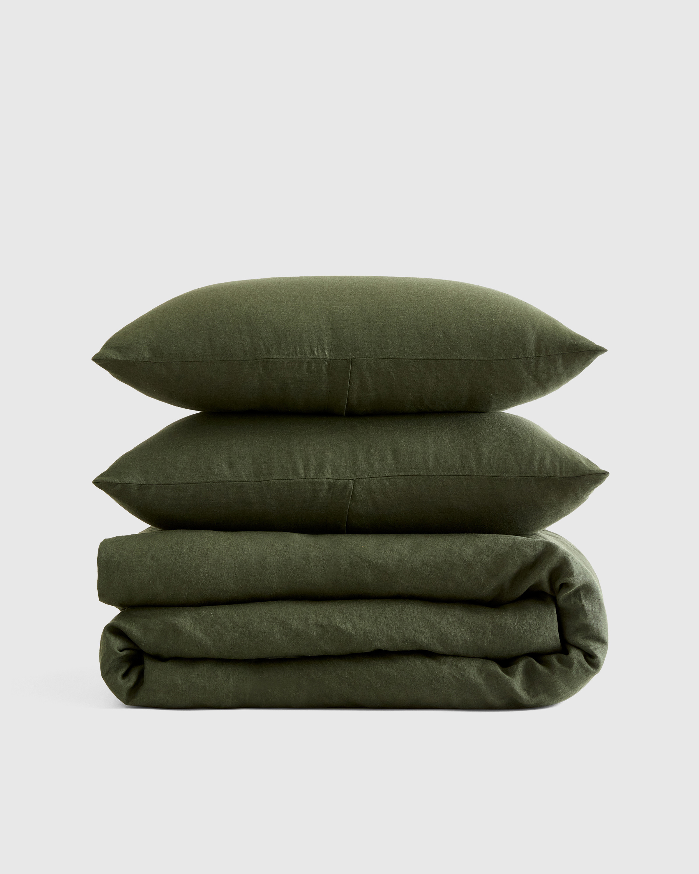 Quince | European Linen Duvet Cover Set in Pine, Size Twin | Quince