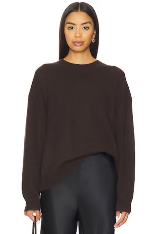 ANINE BING Lee Crew Sweater in Deep Brown from Revolve.com | Revolve Clothing (Global)