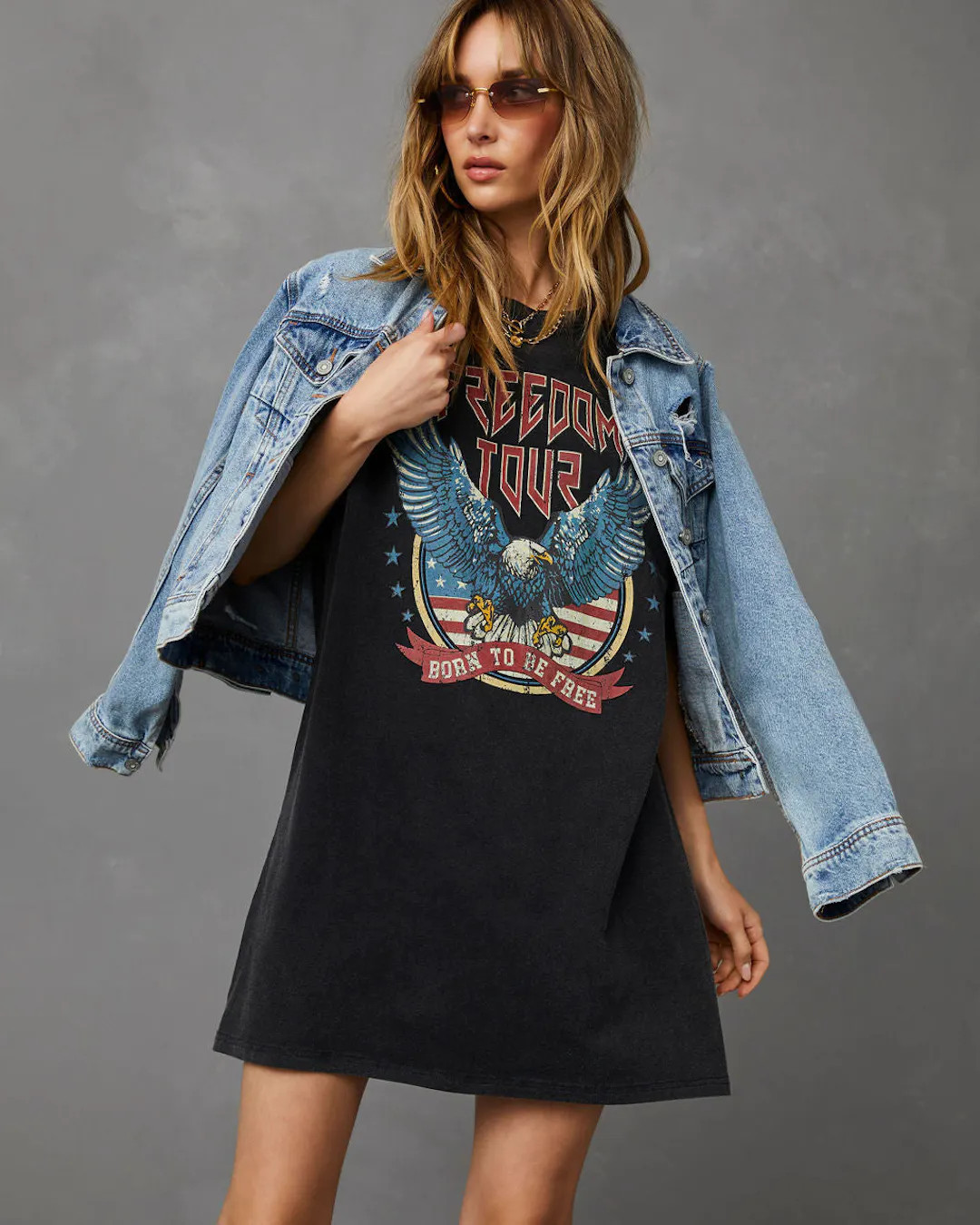 Born To Be Free Cotton T-Shirt Dress | VICI