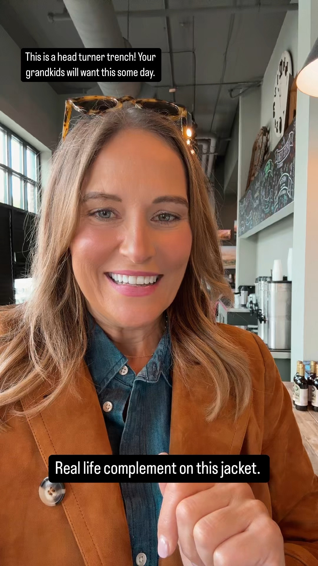 So sweet of her to give me a compliment.  And she makes the best coffee too! 

#LTKVideo #LTKOver40 #LTKSaleAlert