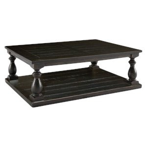 Ashley Furniture Mallacar Rectangular Coffee Table in Black | Cymax