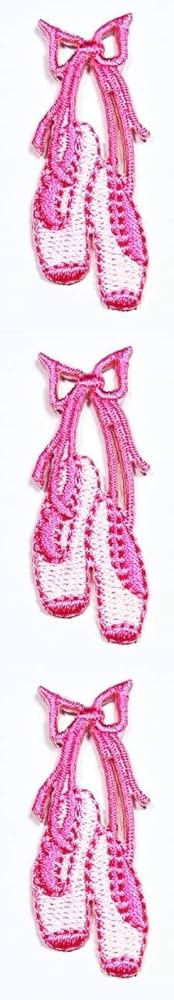 Set 3 Pcs Mini Small Cute Pink Ballerina Ballet Dance Shoes Cartoon Iron on Appliques Patch Embro... | Amazon (US)